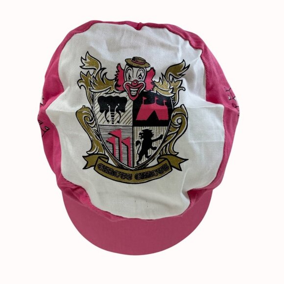 Circus Casino Vegas Painters Cap Snapback VTG Hat Retro 80s Colorblock Pink - Picture 3 of 9